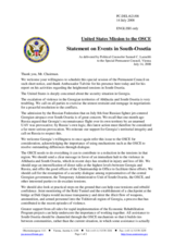 Statement by the Delegation of the United States regarding recent developments in Georgia