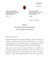 Statement by the Delegation of Albania in response to the address by Minister of Foreign Affairs of France, Bernard Kouchner