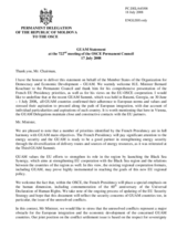 Statement by the Delegation of Moldova on behalf of the GUAM Member States in response to the address by Minister of Foreign Affairs of France, Bernard Kouchner
