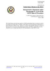 Interpretative statement by the Delegation of the US on the Decision on the Agenda, timetable and organizational modalities of the 2008 Follow up OSCE Conference on Public-Private Partnerships in Countering Terrorism