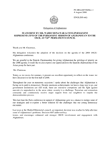 Statement by the Delegation of Afghanistan on the adoption of the decision on the agenda of the 2008 OSCE-Afghanistan conference