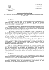 Statement by the Delegation of Ukraine in response to the address by the Special Envoy of the Chairman-in-Office, Ambassador Heikki Talvitie