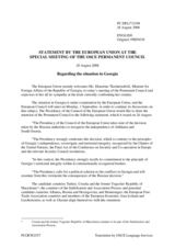 Statement by the French Presidency of the Council of the European Union in response to the address by the Foreign Minister of Georgia, Ekaterine Tkeshelashvili