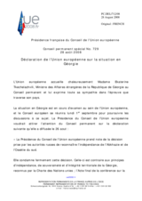 Statement by the French Presidency of the Council of the European Union in response to the address by the Foreign Minister of Georgia, Ekaterine Tkeshelashvili (fr)