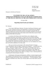 Statement by the Delegation of the Russian Federation on South Ossetia and Abkhazia