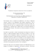Statement by the French Presidency of the Council of the European Union on killing of journalist in Ingushetia