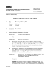 Journal of the 412th Plenary Meeting of the Forum for Security Co-operation