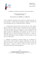 Statement by the French Presidency of the Council of the European Union on the Conclusions of the General Affairs and External Relations Council on Georgia