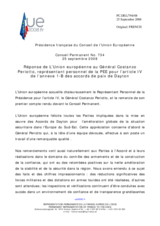 Statement by the French Presidency of the Council of the European Union in response to Brigadier General Costanzo Periotto, Personal Representative of the Chairman-in-Office for Article IV of the Dayton Peace Accord (fr)
