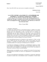 La lutte contre le racisme et la xenophobie sur l'Internet:  l'action du Conseil de l'Europe; Guy De Vel, Directeur Général des affaires juridiques du Conseil de l'Europe (fr)