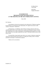 Statement by the Delegation of Kyrgyzstan in response to the Delegation of Tajikistan on moratorium on the death penalty in Tajikistan