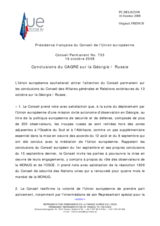 Statement by the French Presidency of the Council of the European Union on the Conclusions of the General Affairs and External Relations Council on Georgia and Russian Federation