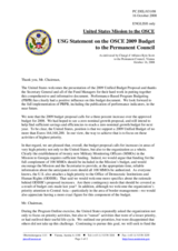 Statement by the Delegation of the United States in response to the Presentation of the 2009 Unified Budget Proposition by the Secretary General, Amassador Marc Perrin de Brichambaut