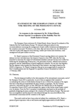 Statement by the European Union in response to the statement by Dr. Erhard Busek, former Special Co ordinator of the Stability Pact for South Eastern Europe