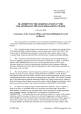 Statement by the European Union on conclusions of the General Affairs and External Relations Council on Belarus