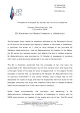 Statement by the French Presidency of the Council of the European Union on media freedom in Uzbekistan
