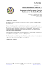 Statement by the Delegation of the United States in response to the statement by the French Presidency of the Council of the European Union on the death penalty in the United States of America
