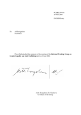 Summary of the meeting of the Informal Working Group on Gender Equality and Anti-Trafficking