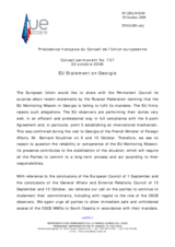Statement by the French Presidency of the Council of the European Union on the situation in Georgia