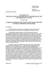 Statement by the Delegation of Switzerland in response to the report by the Director of ODIHR, Ambassador Janez Lenarcic