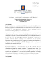 Statement by the Delegation of Norway in response to the report by the Director of ODIHR, Ambassador Janez Lenarcic