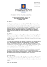 Statement by the Delegation of Norway on the situation in Georgia