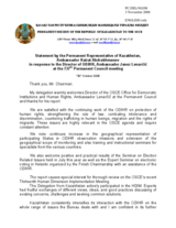 Statement by the Delegation of Kazakhstan in response to the report by the Director of ODIHR, Ambassador Janez Lenarcic
