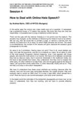 Contribution to session 4, Andras Nyiro, Hungary