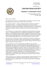 Statement by the Delegation of the United States in response to the address by the EU Special Representative for Central Asia and for the crisis in Georgia, Ambassador Pierre Morel