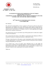 Statement by the Delegation of Turkey in response to the address by the EU Special Representative for Central Asia and for the crisis in Georgia, Ambassador Pierre Morel