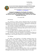 Statement by the Delegation of Kazakhstan in response to the address by the EU Special Representative for Central Asia and for the crisis in Georgia, Ambassador Pierre Morel