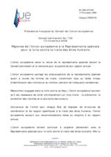 Statement by the French Presidency of the Council of the European Union in response to the report by the Special Representative and Co-ordinator for Combating Trafficking in Human Beings, Eva Biaudet (fr)
