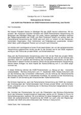 Statement by the Delegation of Switzerland in response to the address by the President of the OSCE Parliamentary Assembly, Joao Soares (de)