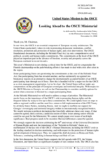 Statement by the Delegation of the United States on the OSCE Ministerial Council