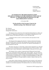 Statement by the French Presidency of the Council of the European Union on the OSCE Ministerial Council