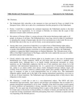 Statement by the Delegation of the Netherlands on the OSCE Ministerial Council