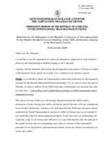Statement by the Delegation of Lithuania on the OSCE Ministerial Council