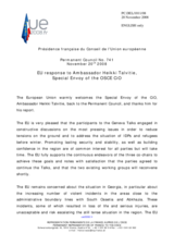 Statement by the French Presidency of the Council of the European Union in response to the report by the Special Envoy of the Chairman-in-Office, Ambassador Heikki Talvitie