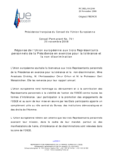Statement by the French Presidency of the Council of the European Union in response to the report by the Three Personal Representatives of the Chairman-in-Office on Tolerance (fr)