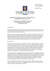 Statement by the Delegation of Norway in response to the report by the Special Envoy of the Chairman-in-Office, Ambassador Heikki Talvitie