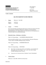 Journal of the 426th Plenary Meeting of the Forum for Security Co-operation (de)