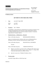 Journal of the 426th Plenary Meeting of the Forum for Security Co-operation (it)