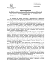 Statement by the Delegation of Ukraine in response to the report by the High Commissioner on National Minorities, Ambassador Knut Vollebaek