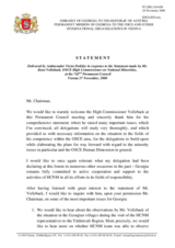 Statement by the Delegation of Georgia in response to the report by the High Commissioner on National Minorities, Ambassador Knut Vollebaek