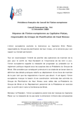 Statement by the French Presidency of the Council of the European Union in response to the report by the Head of the High-Level Planning Group, Captain Erkki Platan (fr)