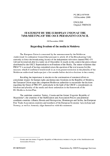 Statement by the French Presidency of the Council of the European Union regarding freedom of the media in Moldova