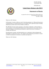 Statement by the Delegation of the United States regarding freedom of assembly in Russia