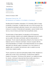 Statement by the Czech Presidency of the Council of the European Union on freedom of the media in Azerbaijan