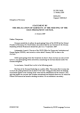 Statement by the Delegation of Germany on the date for the Federal Parliament elections