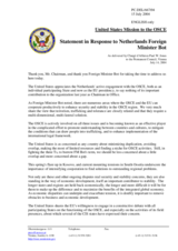 Statement by the Delegation of the United States of America in response to Mr. Bernard Bot, Minister of Foreign Affairs of the Kingdom of the Netherlands